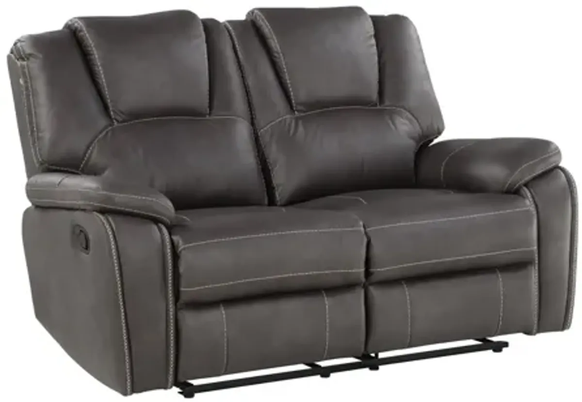 Katrine Manual Reclining Loveseat in Charcoal by Steve Silver Co.