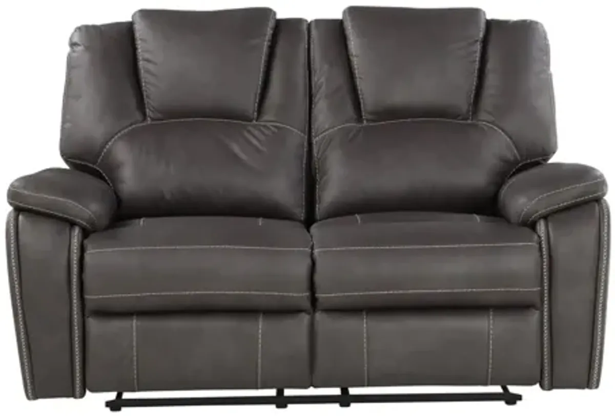 Katrine Manual Reclining Loveseat in Charcoal by Steve Silver Co.