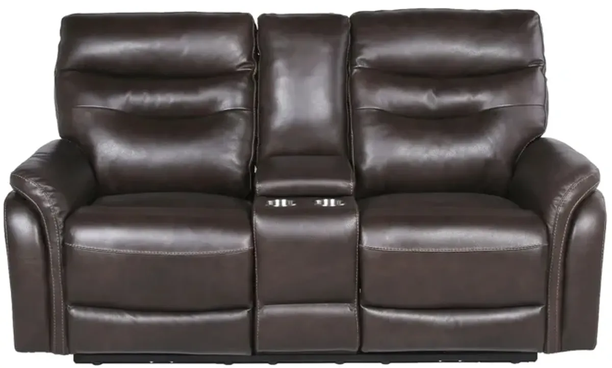 Fortuna Power Recliner Loveseat in Dark Brown by Steve Silver Co.