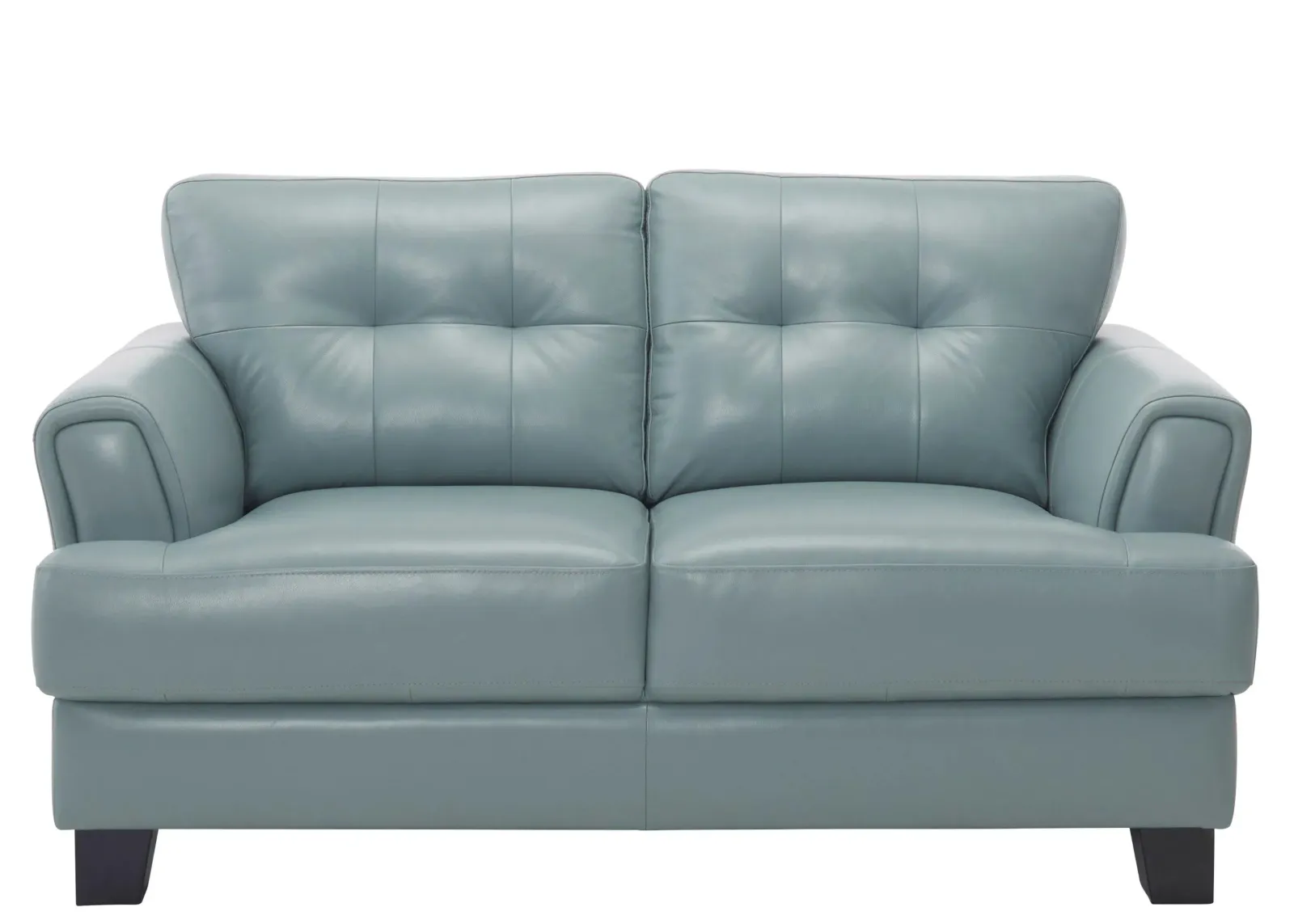 Diego Leather Loveseat in Seafoam Green by Chateau D'Ax