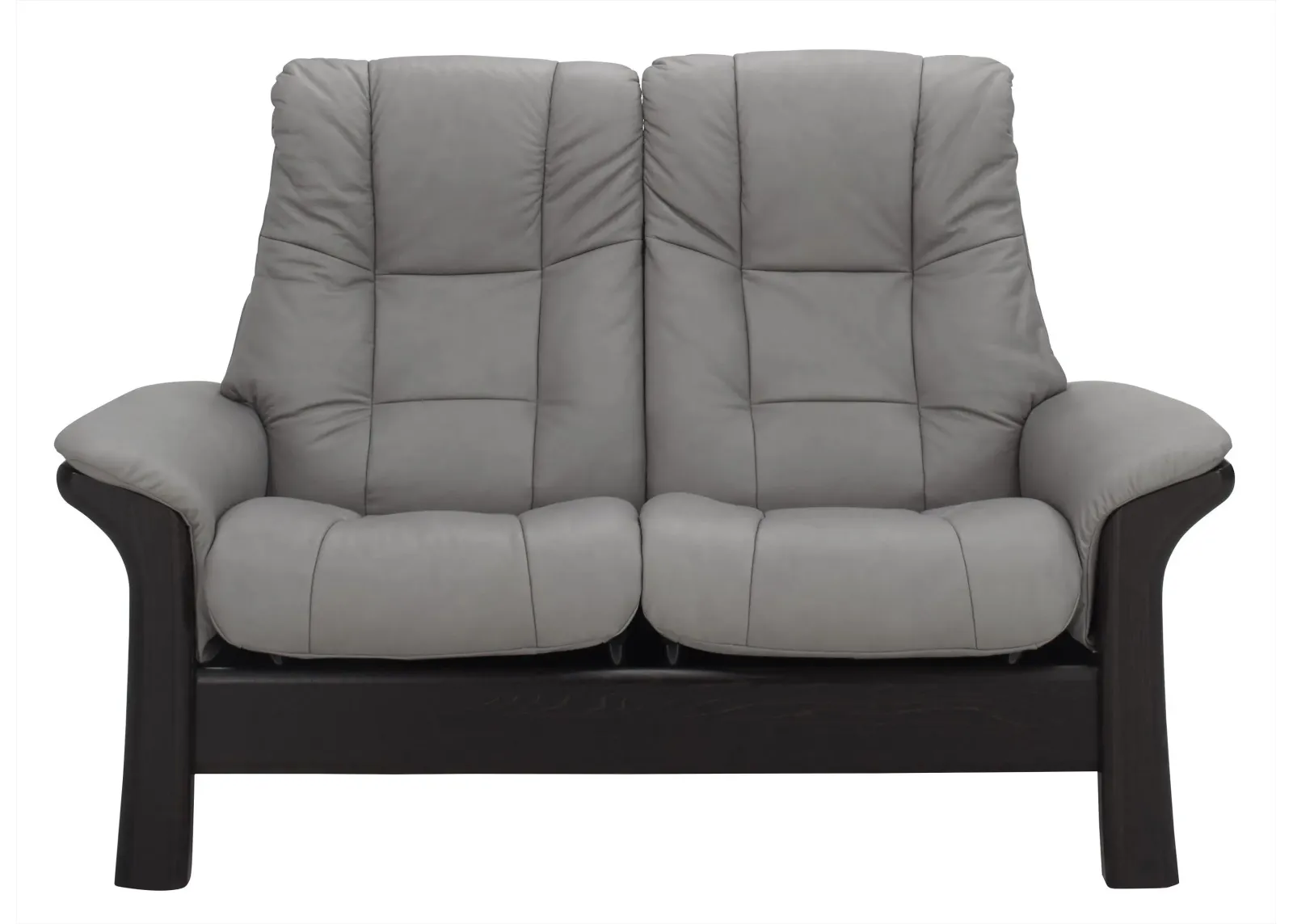 Stressless Windsor Leather Reclining High-Back Loveseat in Gray by Stressless