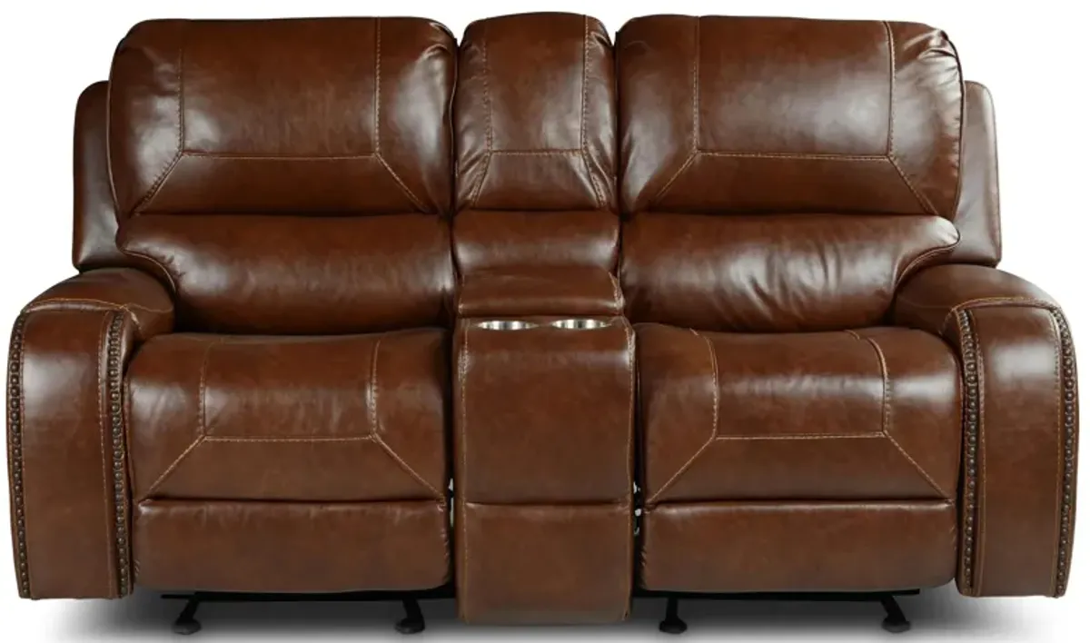 Keily Glider Recliner Loveseat in Brown by Steve Silver Co.