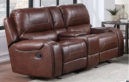 Keily Glider Recliner Loveseat in Brown by Steve Silver Co.
