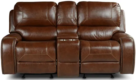Keily Glider Recliner Loveseat in Brown by Steve Silver Co.