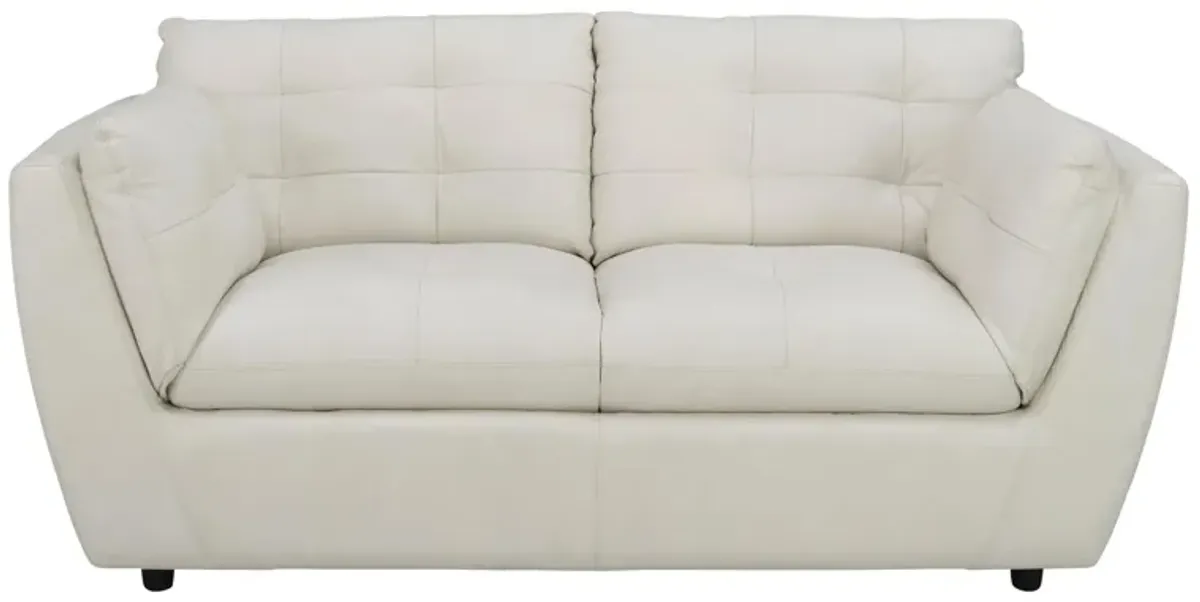 Damar Leather Loveseat in White by Chateau D'Ax