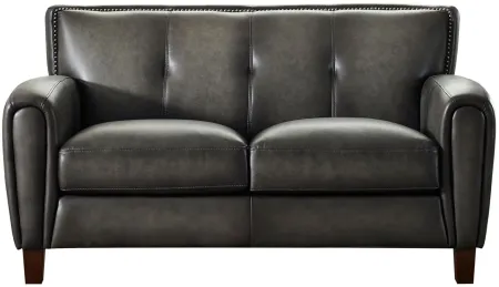 Savannah Leather Loveseat in Ash Gray by Amax Leather