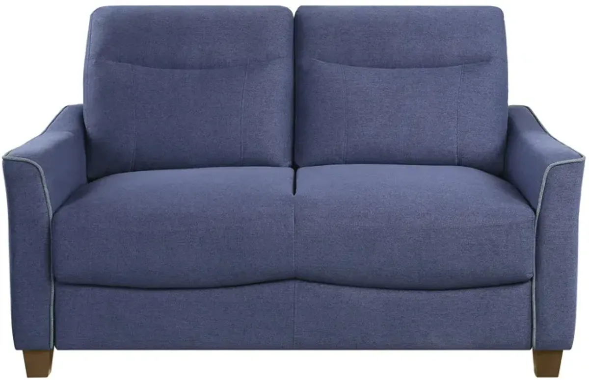 Beven Love Seat in Blue by Homelegance