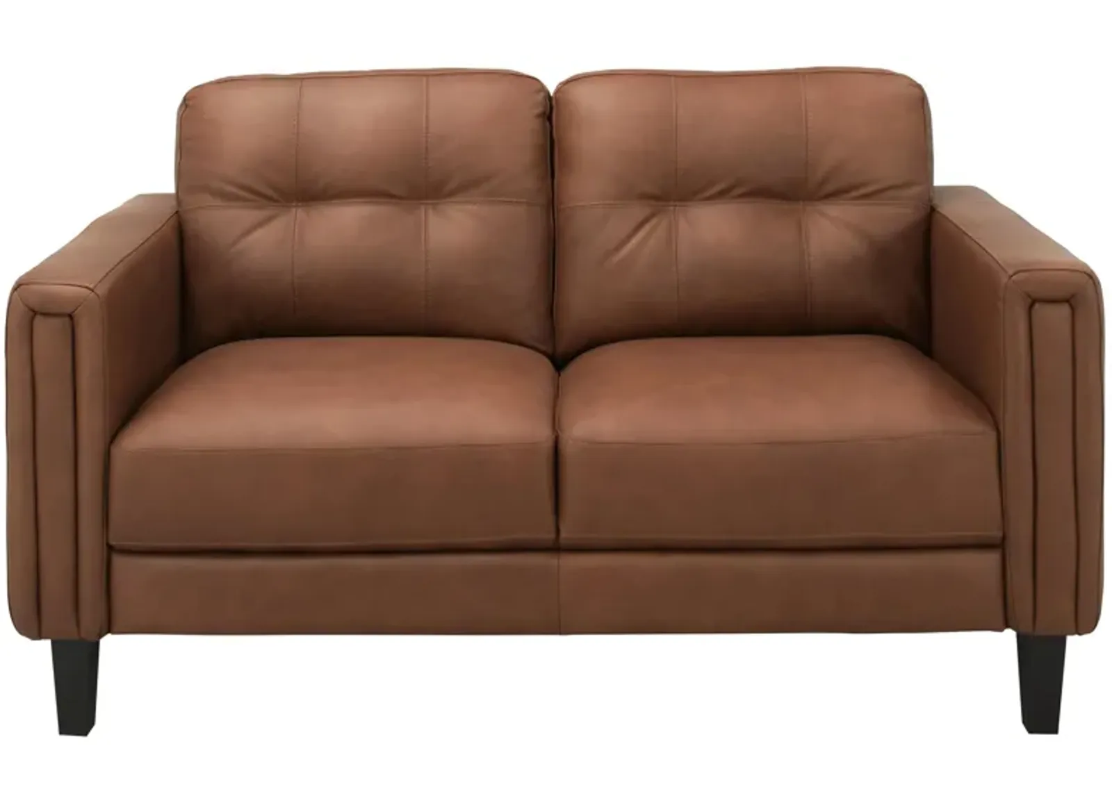 Salerno Leather Loveseat in Brown by Chateau D'Ax