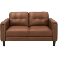 Salerno Leather Loveseat in Brown by Chateau D'Ax