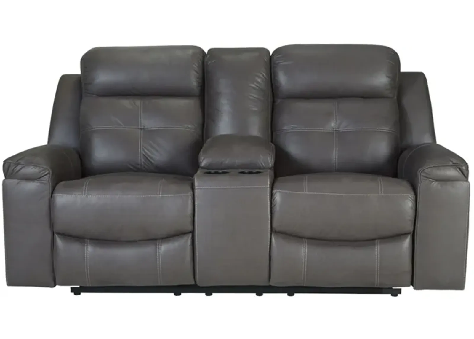 Jesolo Double Recliner Loveseat w/Console in Dark Gray by Ashley Furniture