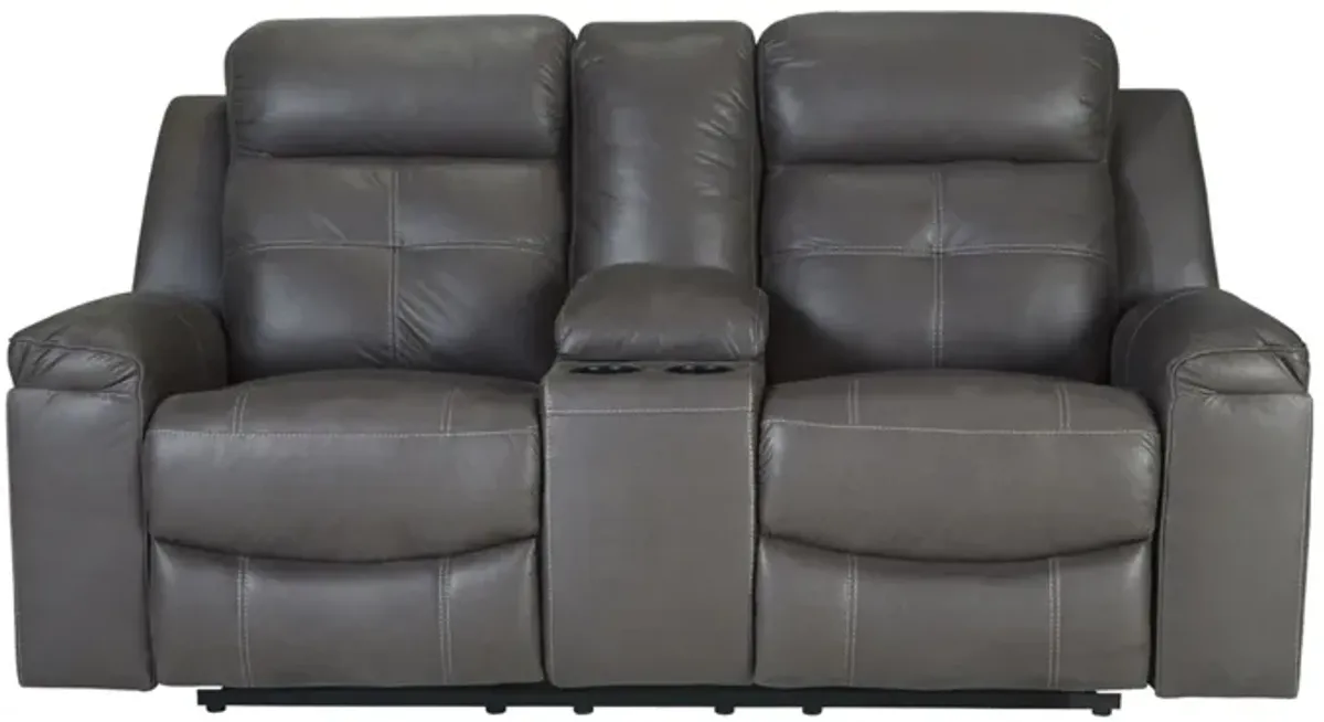 Jesolo Double Recliner Loveseat w/Console in Dark Gray by Ashley Furniture