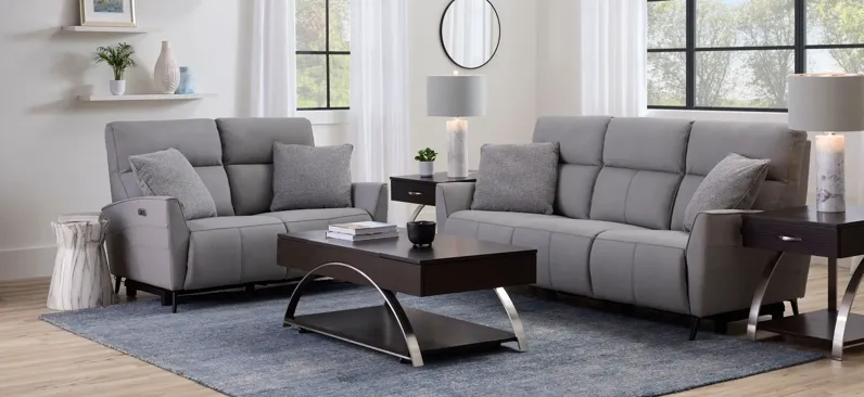 Delilah Power Loveseat w/Power Headrest in Gray by Bellanest