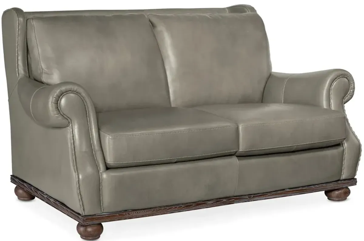 William Stationary Loveseat in Derrick Gray Linen by Hooker Furniture