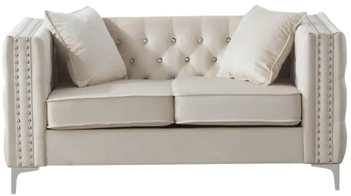 Paige Loveseat in Ivory by Glory Furniture