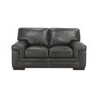 Colton Leather Loveseat in Gray by Bellanest