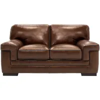 Colton Leather Loveseat in Brown by Bellanest
