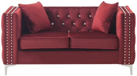 Paige Loveseat in Burgundy by Glory Furniture