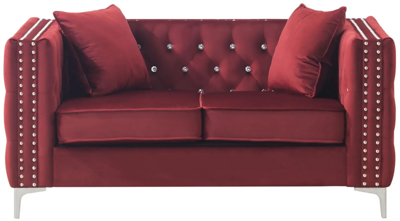 Paige Loveseat in Burgundy by Glory Furniture
