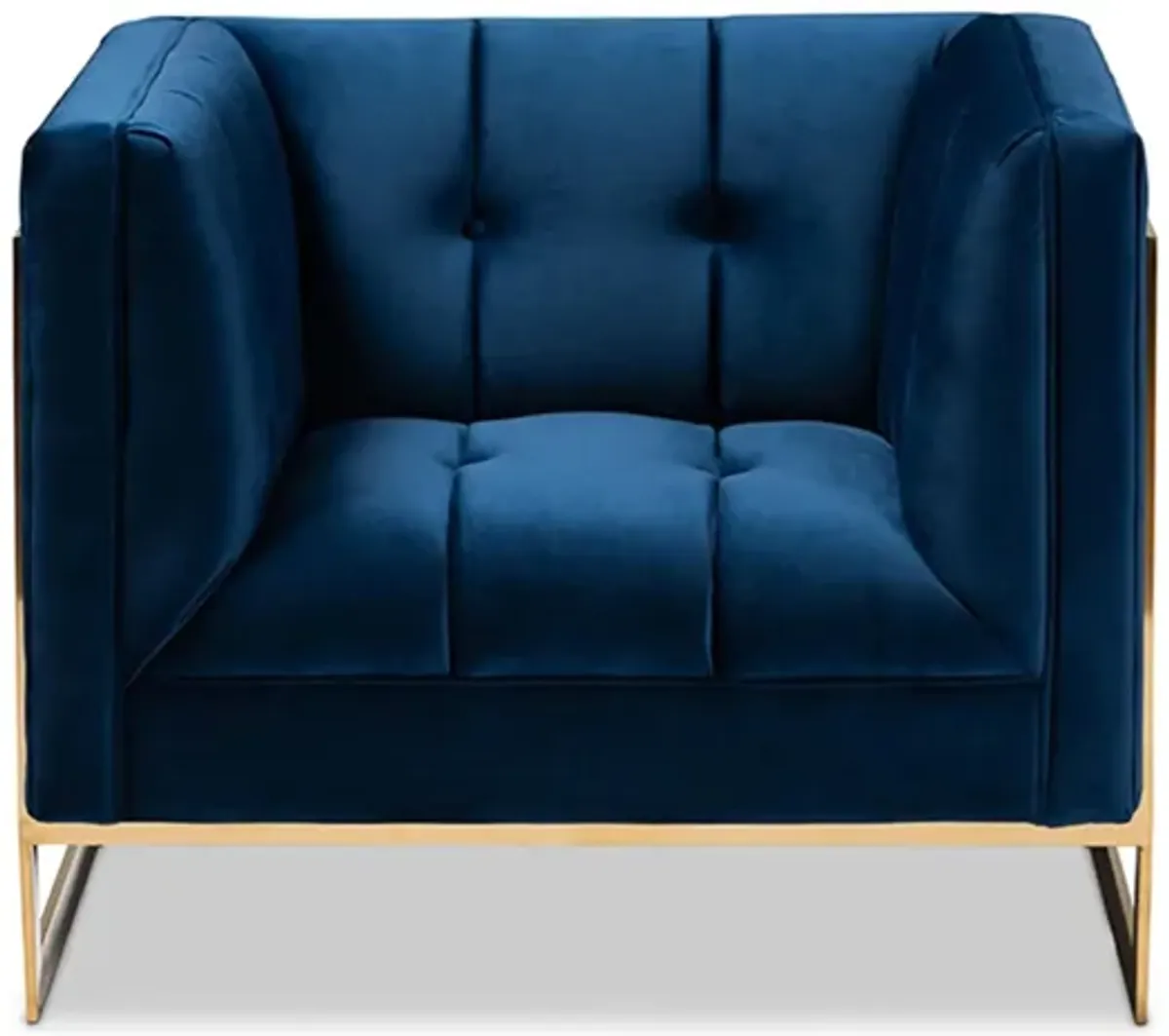 Ambra Armchair in Royal Blue/Gold by Wholesale Interiors