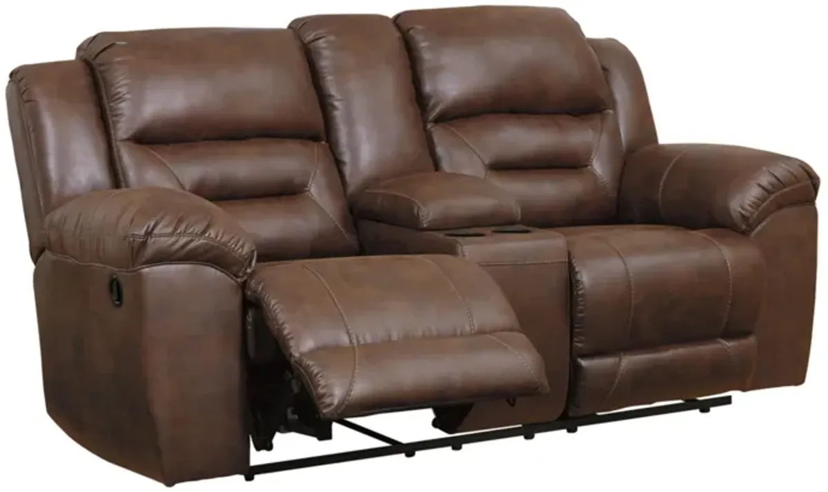 Stoneland Double Recliner Loveseat w/Console in Chocolate by Ashley Furniture