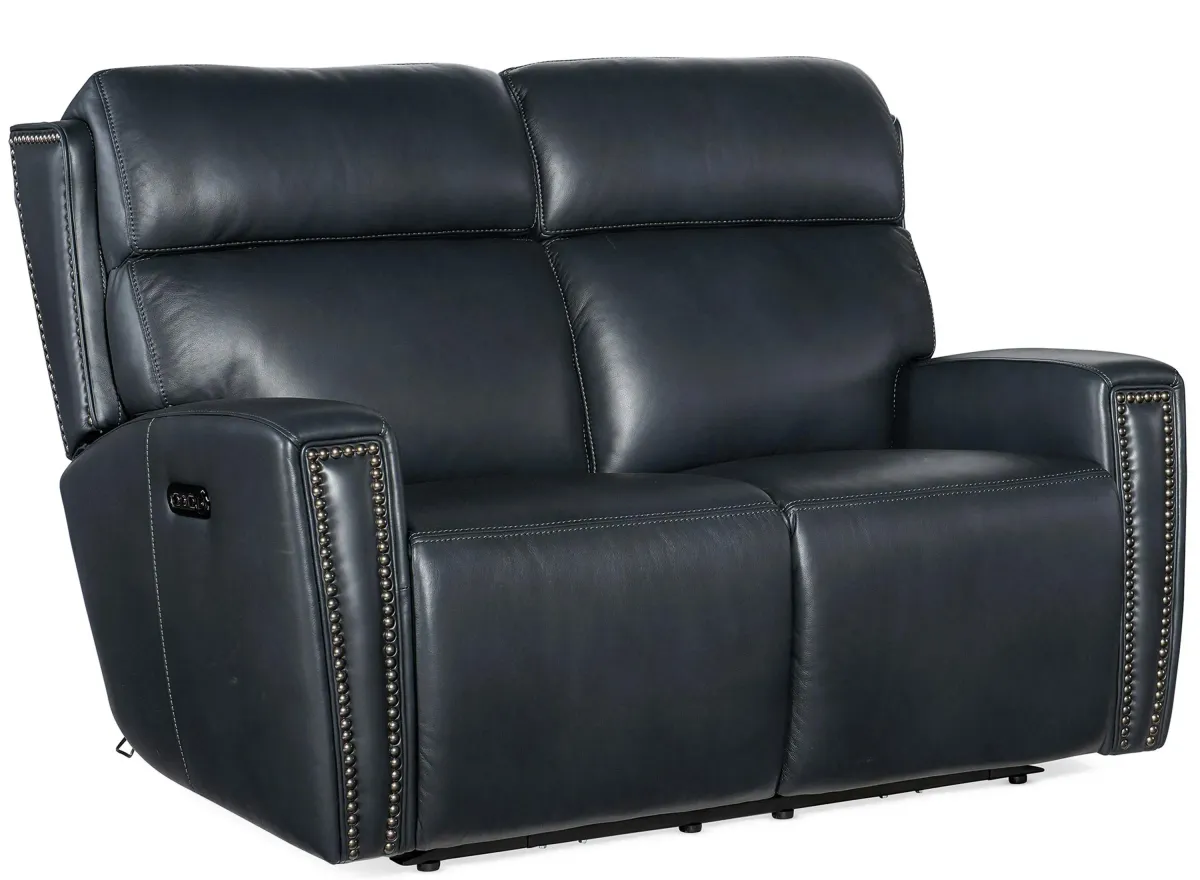 Ruthe Zero Gravity Power Recline Loveseat with Power Headrest in Salvo Denim by Hooker Furniture