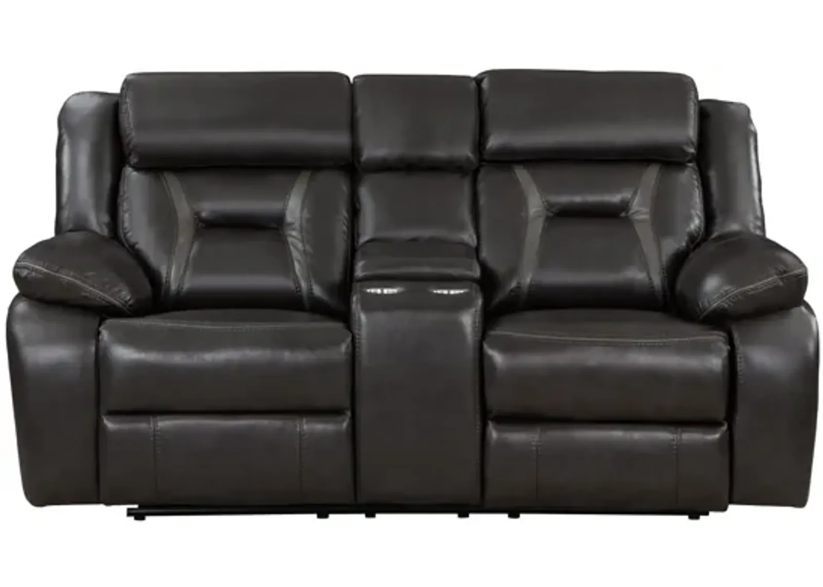 Austin Double Reclining Loveseat w/Center Console in Dark Gray by Homelegance