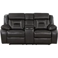 Austin Power Double Reclining Love Seat in Dark Gray by Homelegance