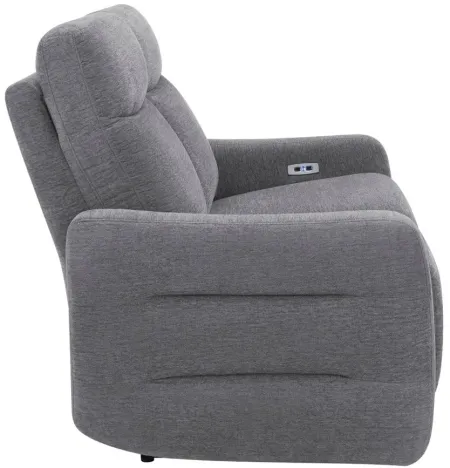 Yardley Chenille Power Loveseat With Power Headrest And Lay Flat in Dove by Bellanest