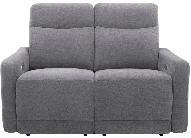 Yardley Chenille Power Loveseat With Power Headrest And Lay Flat in Dove by Bellanest