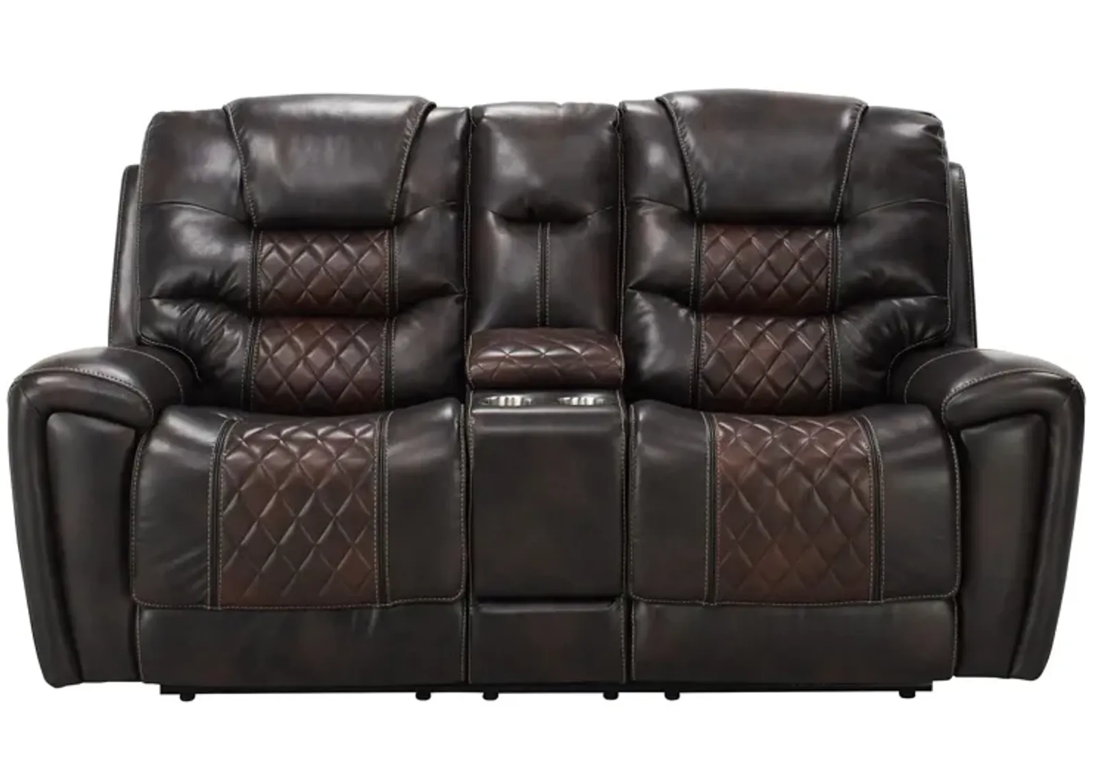 Corrigan Reclining Console Loveseat in Brown by Corinthian