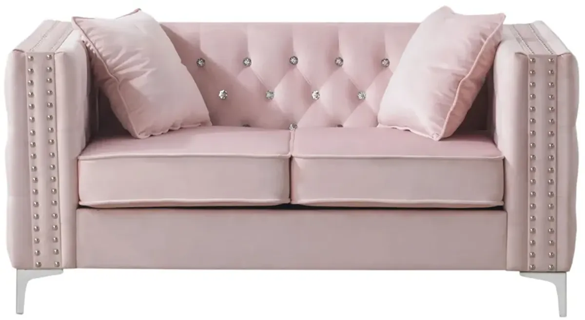 Paige Loveseat in Pink by Glory Furniture