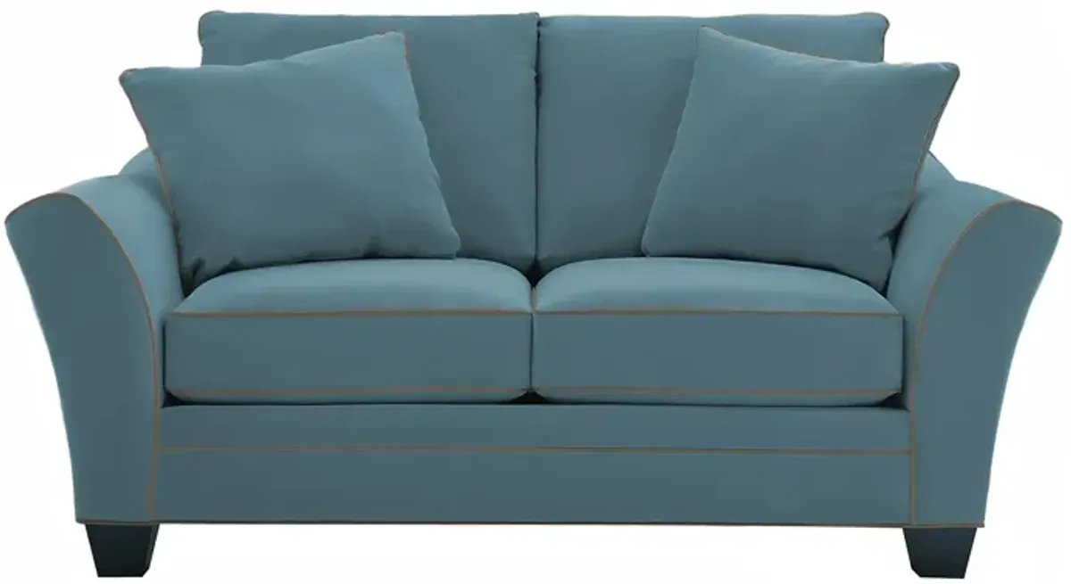 Briarwood Loveseat in Suede So Soft Indigo/Mineral by H.M. Richards