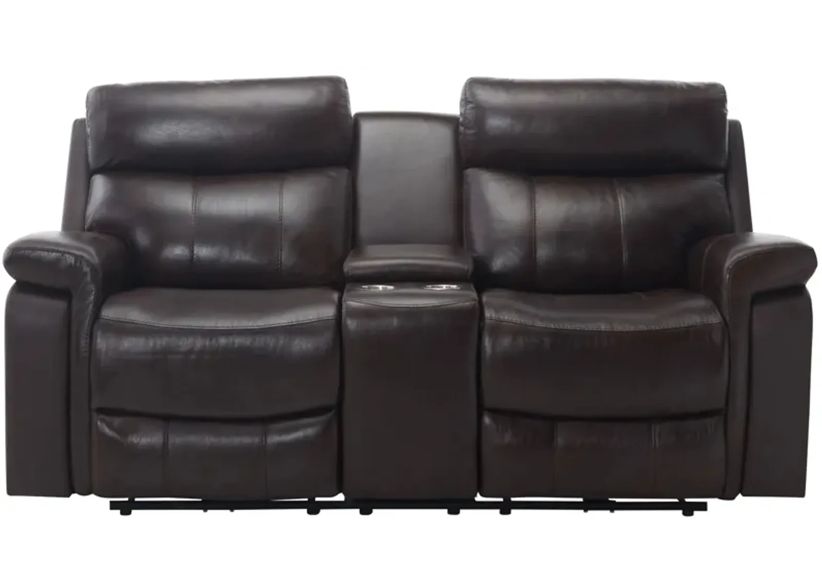 Xander Leather Power Console Loveseat in Brown by Davis Intl.