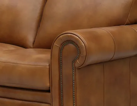 Rocco Leather Loveseat in Tan by GTR Leather Inc