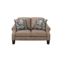 Marlette Leather Loveseat in Taupe by Bellanest