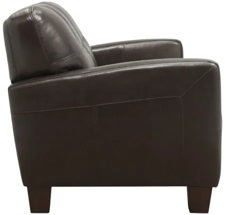 Gino Leather Loveseat in Classico Dark Brown by Bellanest