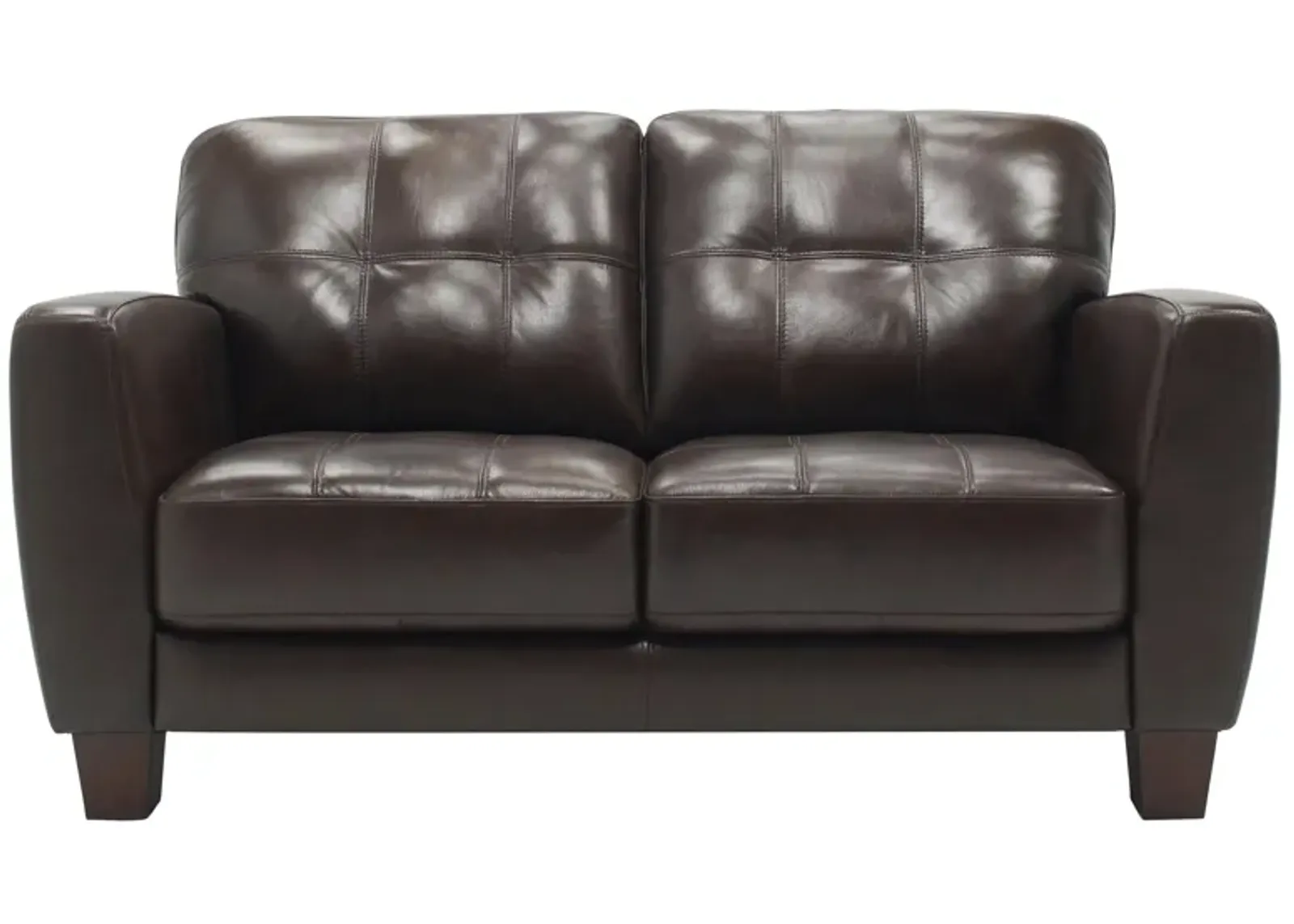 Gino Leather Loveseat in Classico Dark Brown by Bellanest