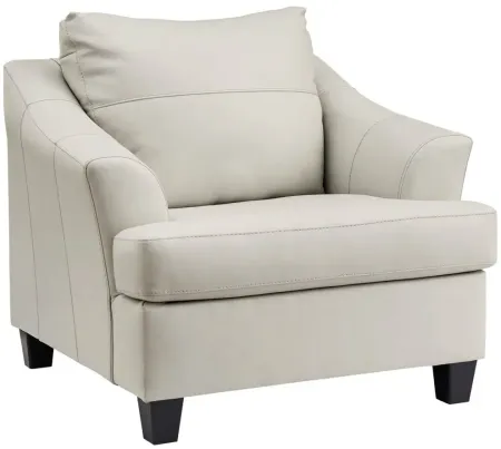 Grant Leather Chair and a Half in Off-White;White by Ashley Furniture