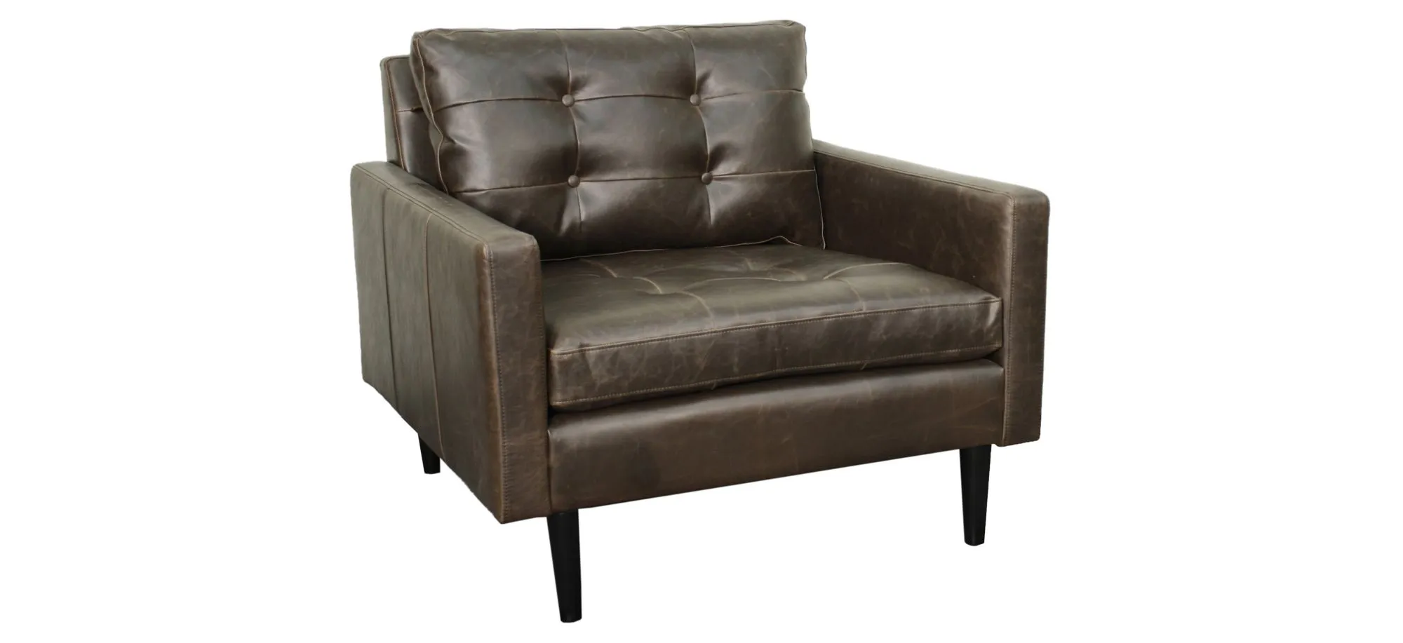 Ritchie Leather Chair in Vintage Dark Brown by New Pacific Direct