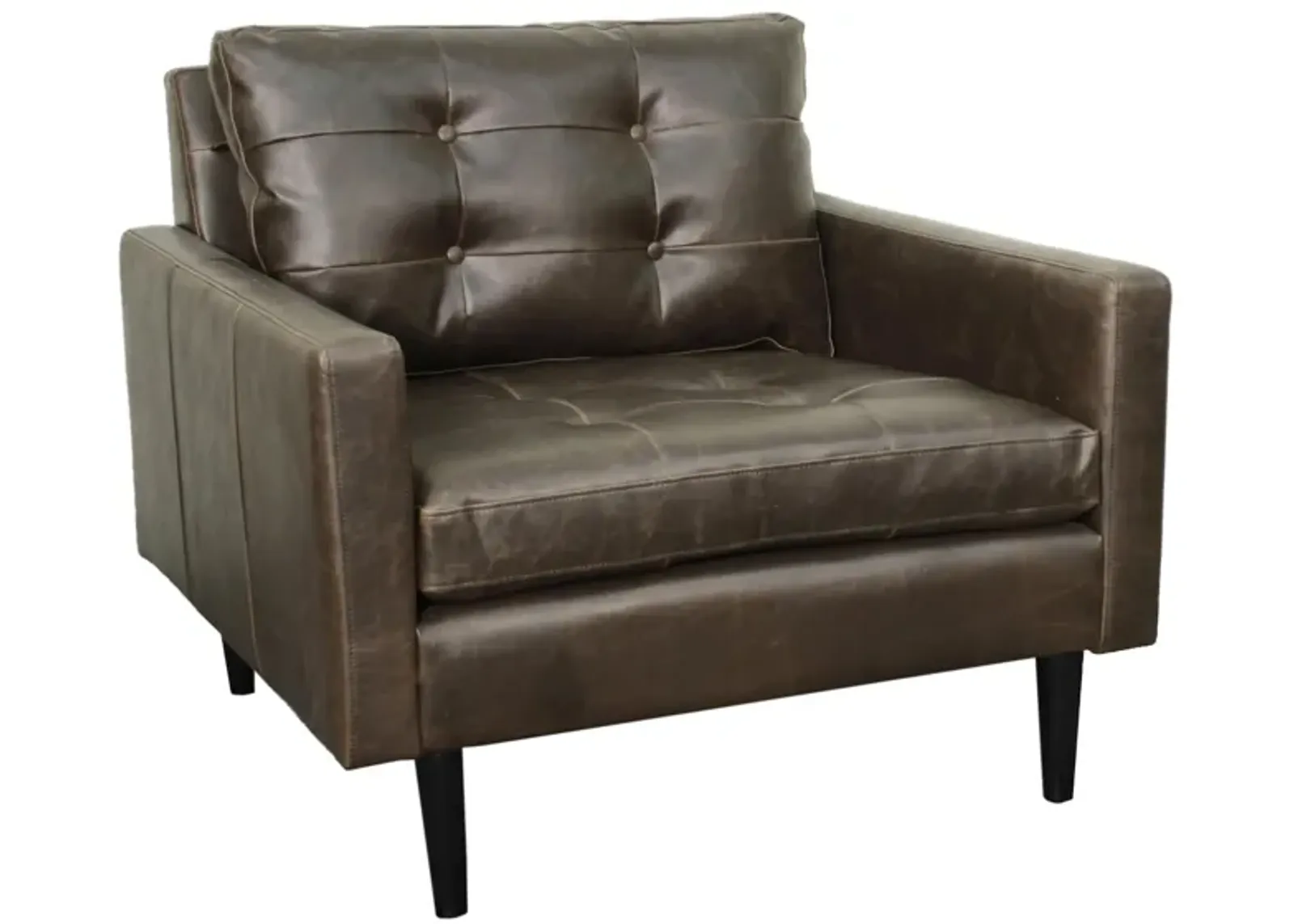 Ritchie Leather Chair in Vintage Dark Brown by New Pacific Direct