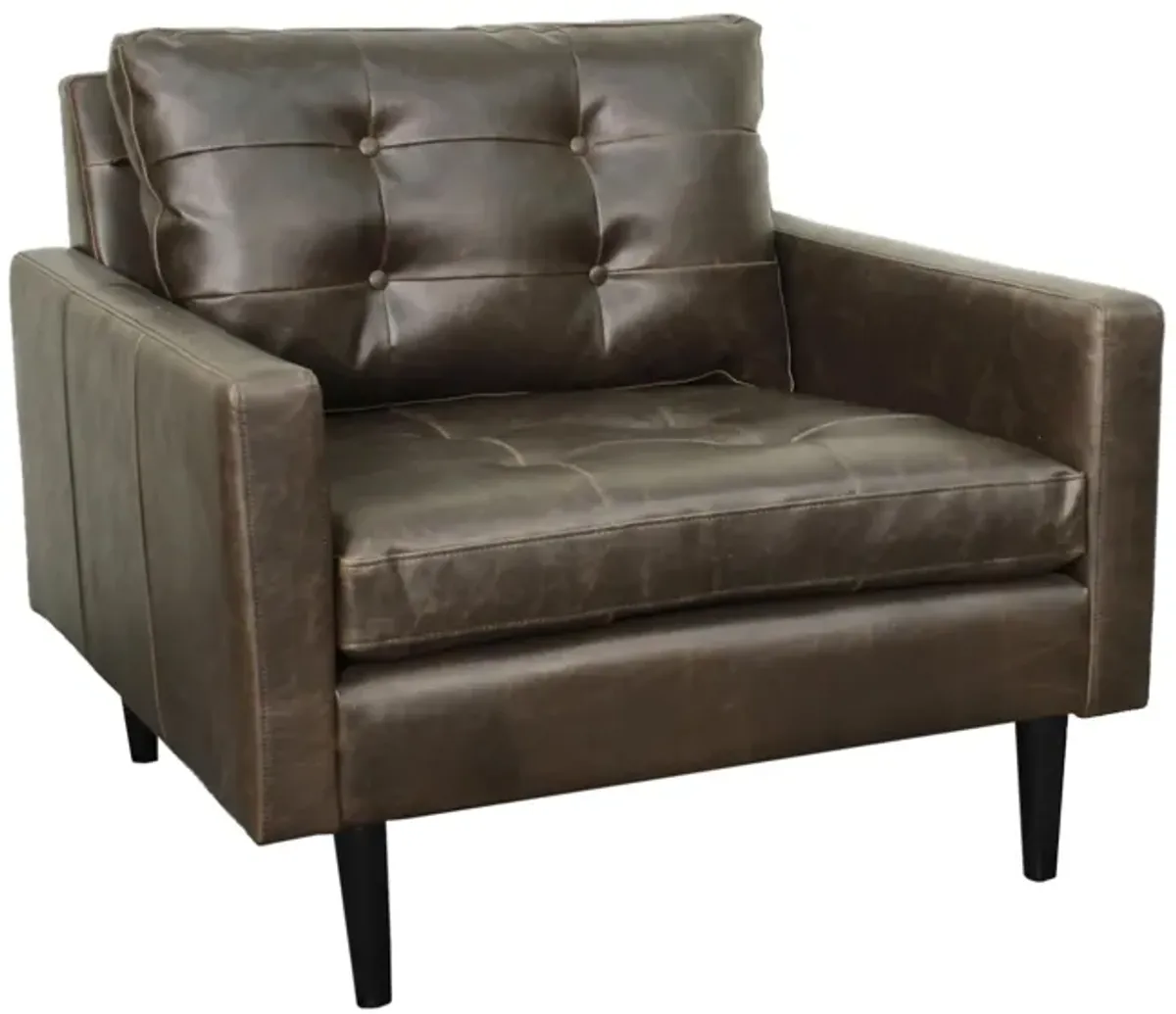 Ritchie Leather Chair in Vintage Dark Brown by New Pacific Direct