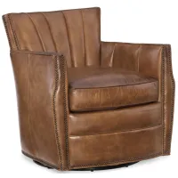 Carson Swivel Club Chair in Light Brown by Hooker Furniture