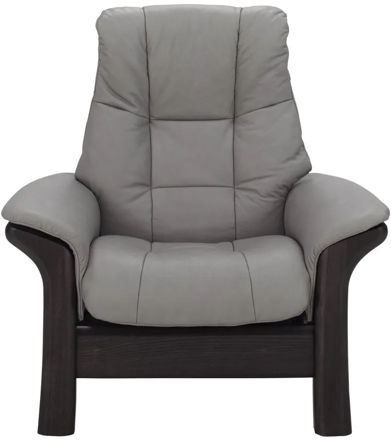 Stressless Windsor Leather Reclining High-Back Chair in Gray by Stressless