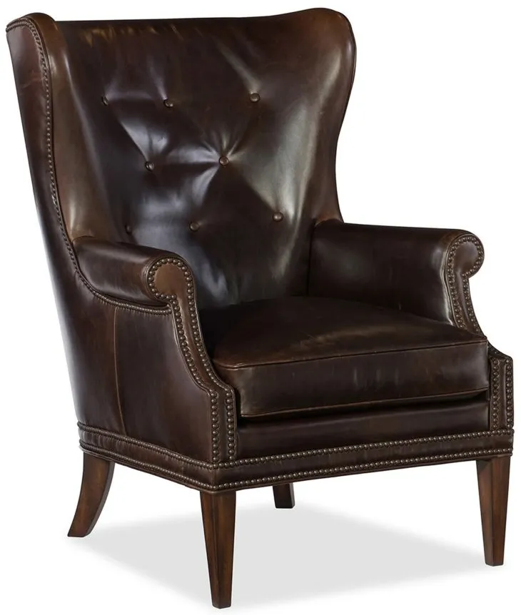 Maya Wing Club Chair in Dark Brown by Hooker Furniture