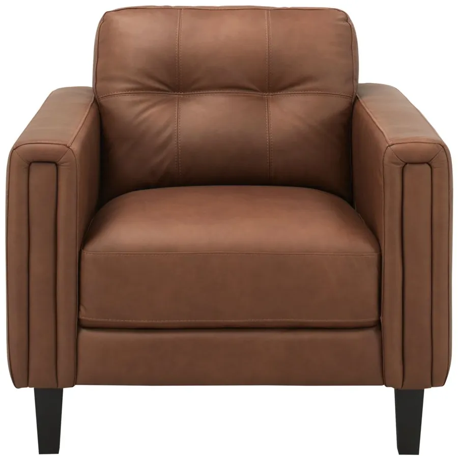 Salerno Leather Chair in Brown by Chateau D'Ax