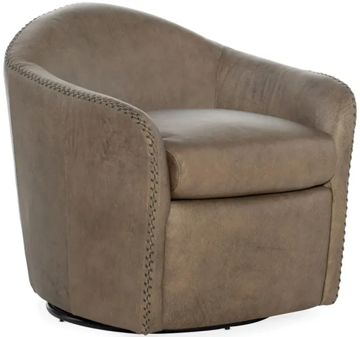 Roper Swivel Club Chair in Big Top Dark Taupe by Hooker Furniture