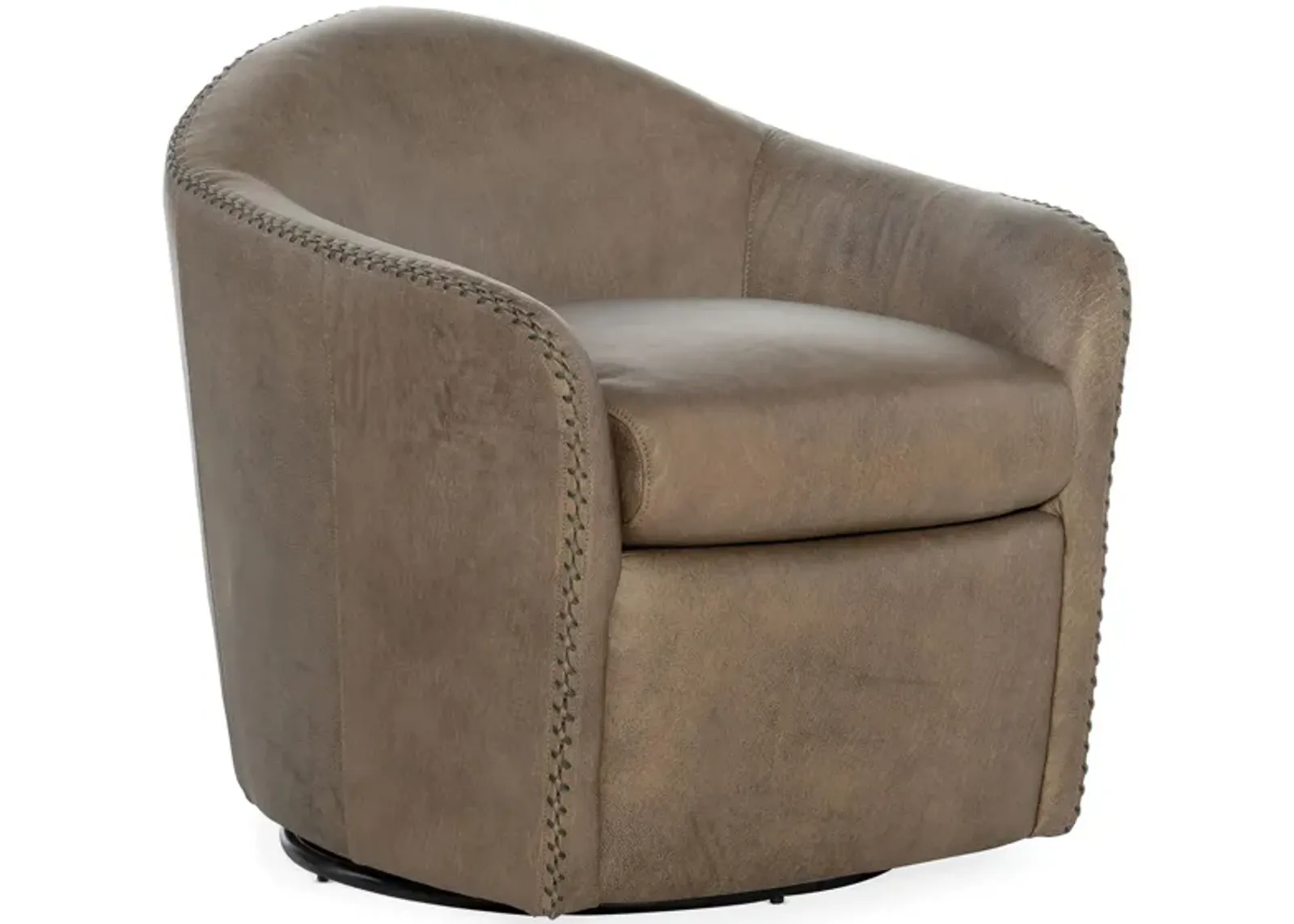 Roper Swivel Club Chair in Big Top Dark Taupe by Hooker Furniture