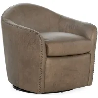 Roper Swivel Club Chair in Big Top Dark Taupe by Hooker Furniture