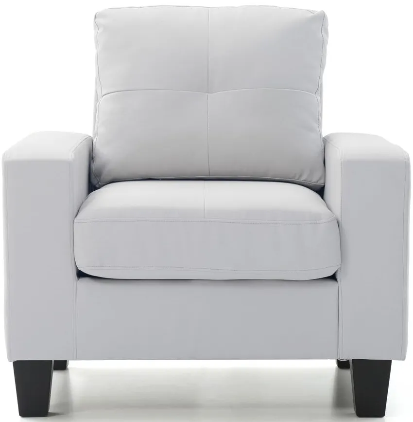 Newbury Club Chair by Glory Furniture in White by Glory Furniture
