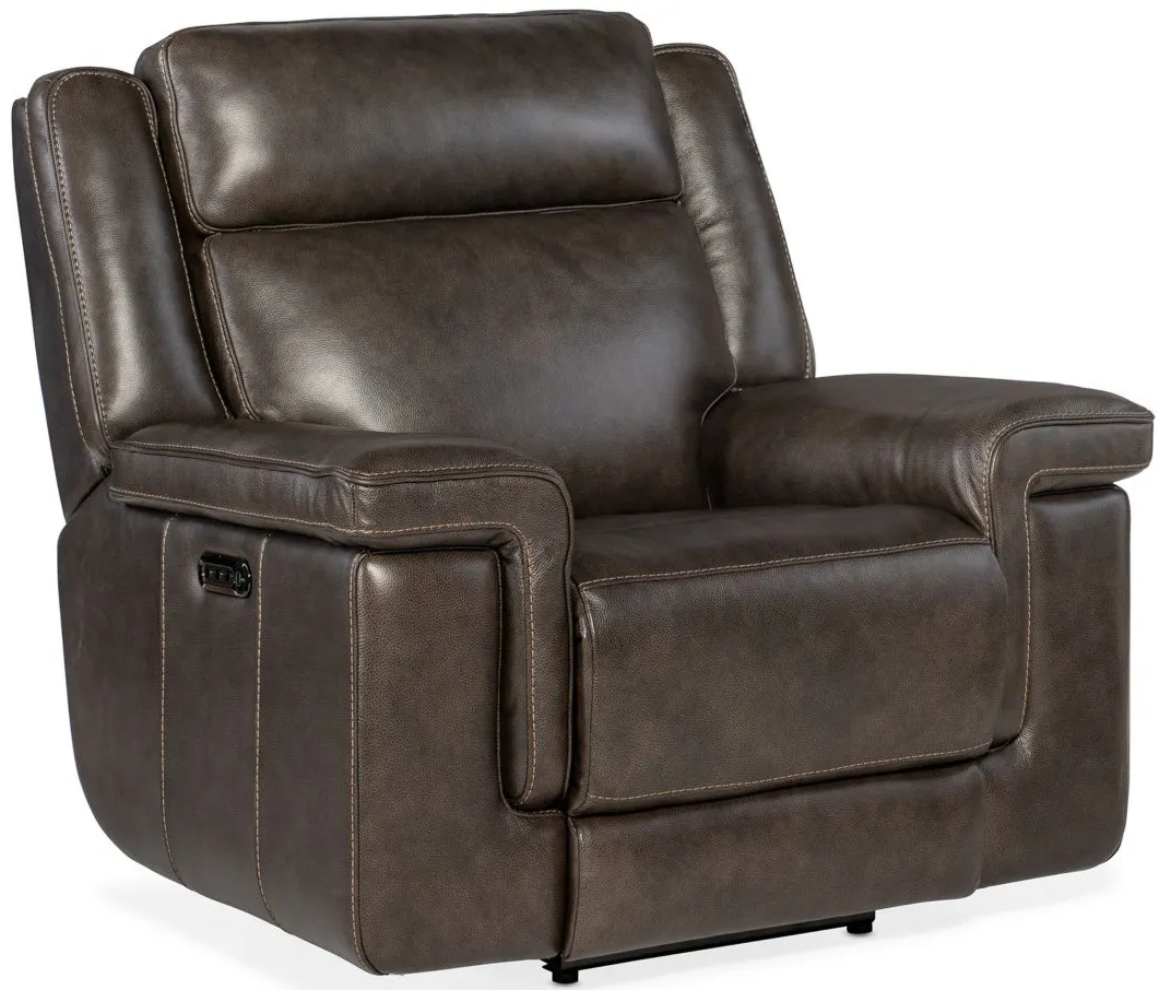Montel Lay Flat Power Recliner with Power Headrest & Lumbar in Cosmos Cocao by Hooker Furniture